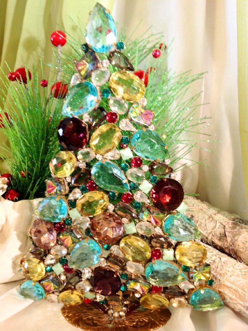 Vintage Czech Crystal & Rhinestone Christmas Trees