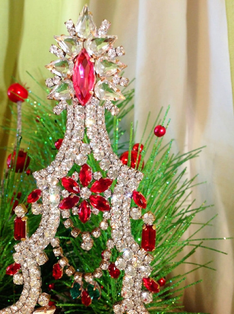 Vintage Czech Crystal & Rhinestone Christmas Trees